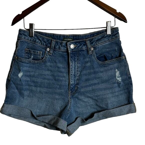 Wild fable super high rise rolled cuff shorts denim jean distressed size 8R - Picture 1 of 7